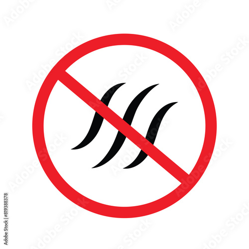 Set of Stop the bad smell icons. Forbidden flavors vector icon symbol. Bad smell, no perfume icon. Vector illustration.