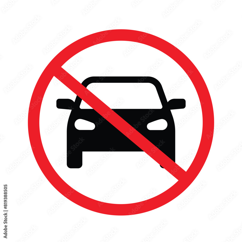Set of No parking icon collection. No truck icons. Car Prohibition Signs. Vector Illustration.