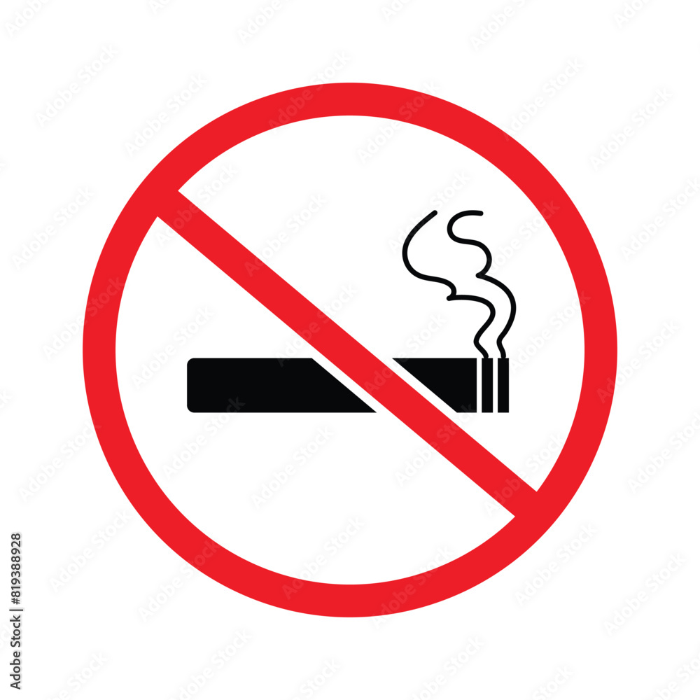Set of Non-smoking icon. Stop, no smoking sign. Vector Illustration. Set of Non-smoking icon. Stop, no smoking sign. Vector Illustration.