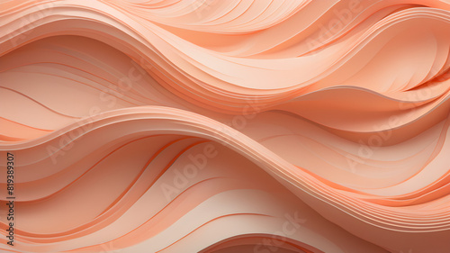 Abstract Peach Waves: blends peach, pink, and golden tones to create a warm, summery atmosphere. The flowing waves curve and swirl with a sense of effortless motion.