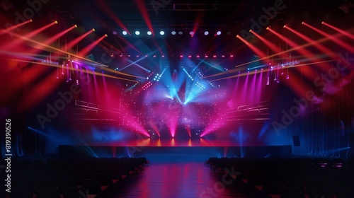 Spectacular concert lighting illuminating the stage, creating a magical ambiance for both performers and audience.