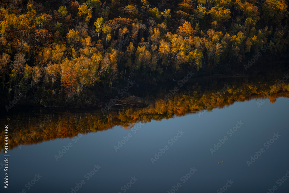 Fototapeta premium Lake reflection from above