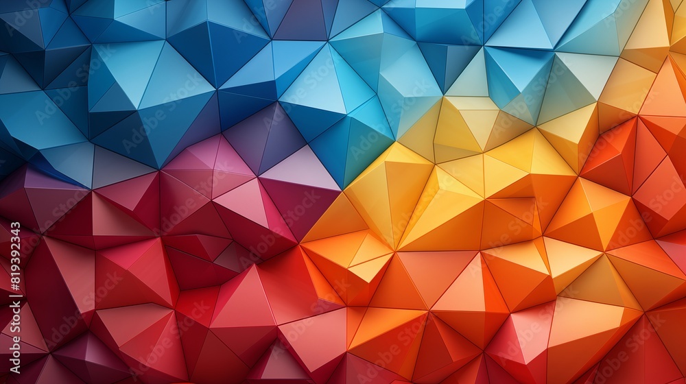 Colorful Abstract Geometric Pattern with Triangular Shapes and 3D Effect Colorful Abstract Geometric Pattern with Triangular Shapes and 3D Effect