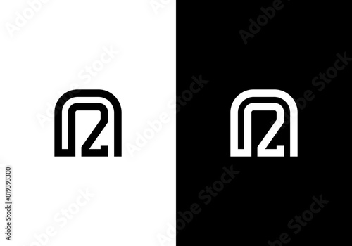 simple logo n and number 2
