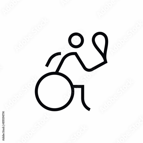 disable wheelchair tennis sport icon