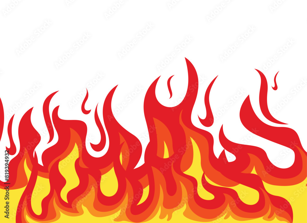 Cartoon Fire flames. red fire flames isolated vector illustration set Cartoon Fire flames. red fire flames isolated vector illustration set