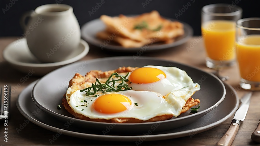 Delicious Dining: Fried Egg and Veggie Plate Delicious Dining: Fried Egg and Veggie Plate
