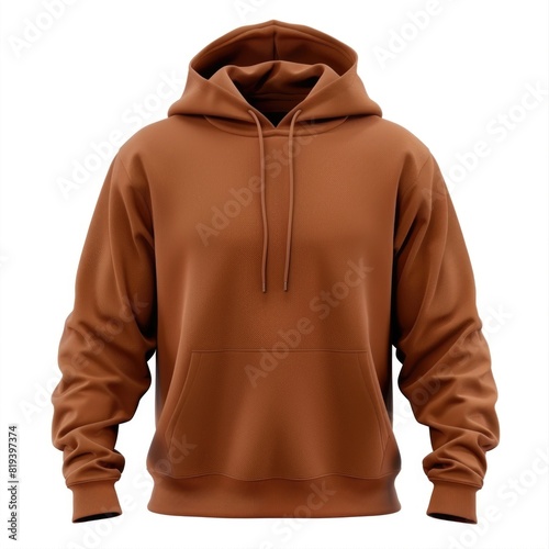 Umber sweatshirt template. Sweatshirt long sleeve with clipping path, hoody for design mockup for print, white background