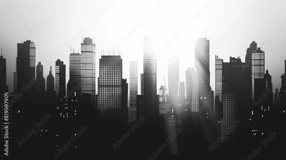 Urban Building Silhouette Background Urban Building Silhouette Background