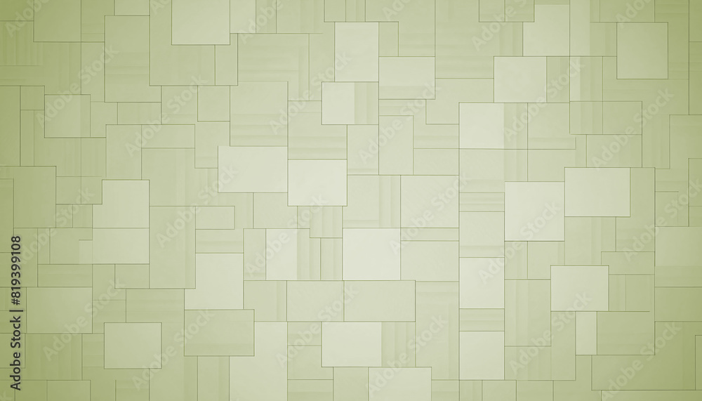 A wall made of square tiles with a green background