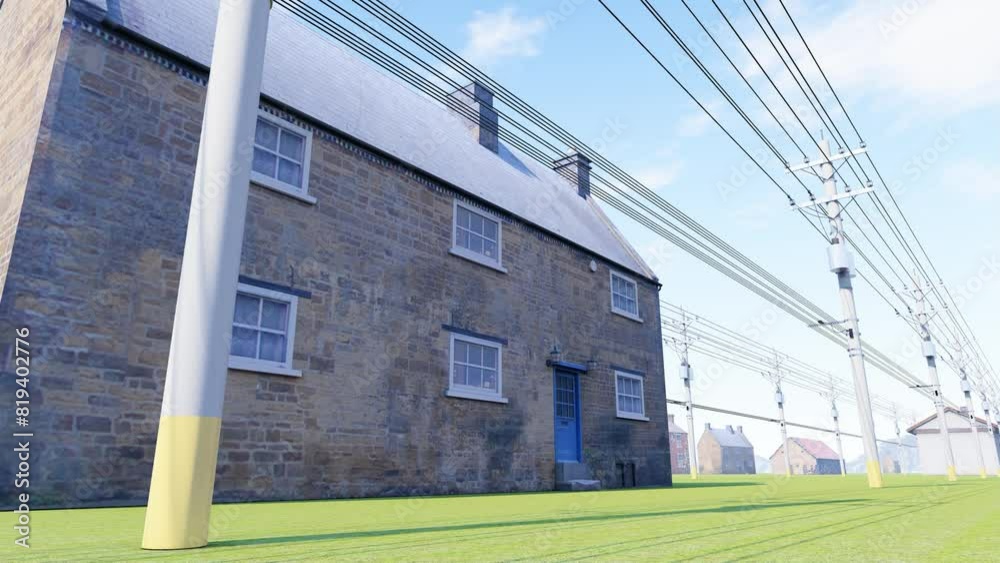 Rural power transmission lines and poles Rural power transmission lines and poles