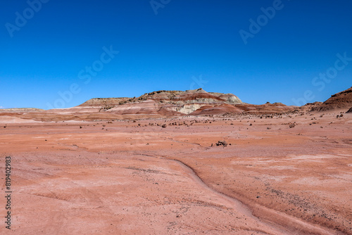 Desert landscape with bentonite hills.