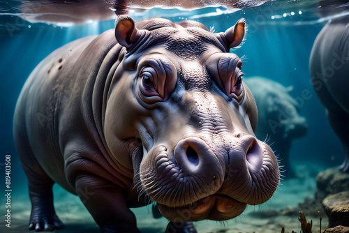 hippopotamus underwater © mdabu