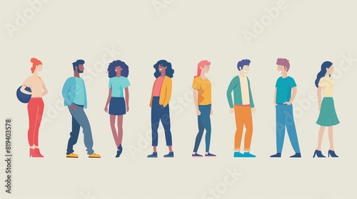 people flat design side view teamwork theme animation Complementary Color Scheme