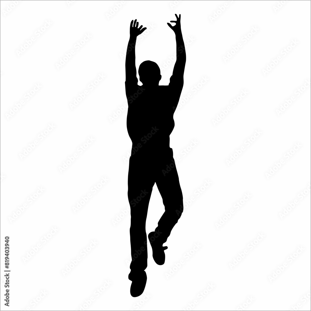 Silhouette of a man jumping