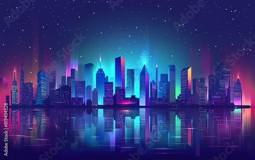 backgrounds flat design front view cityscape theme animation Complementary Color Scheme