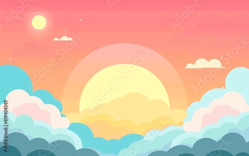 backgrounds flat design top view sky theme cartoon drawing Analogous Color Scheme