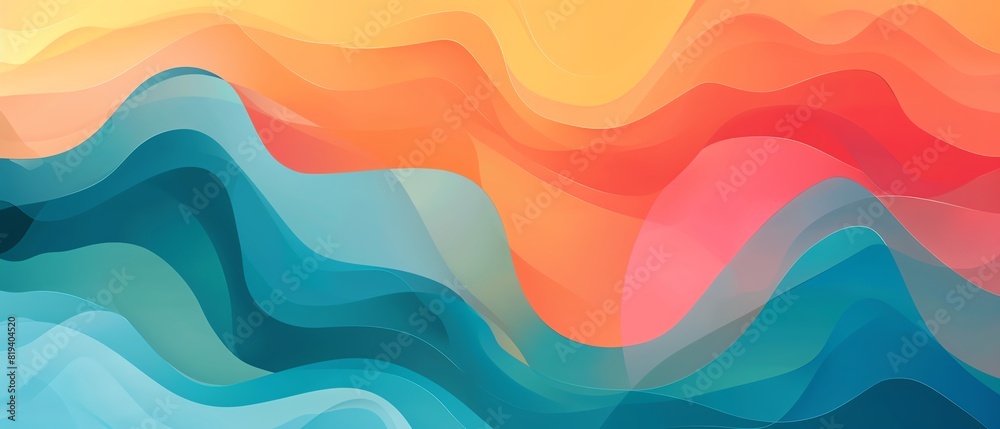 abstract flat design front view surreal theme water color Tetradic color scheme abstract flat design front view surreal theme water color Tetradic color scheme