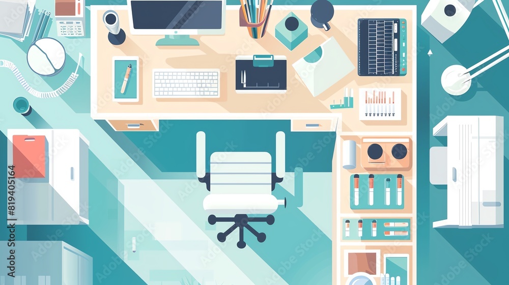 medical flat design top view laboratory theme cartoon drawing Analogous Color Scheme medical flat design top view laboratory theme cartoon drawing Analogous Color Scheme