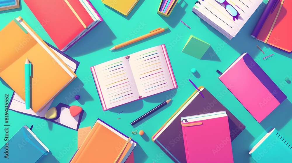 education flat design top view study session theme animation vivid education flat design top view study session theme animation vivid