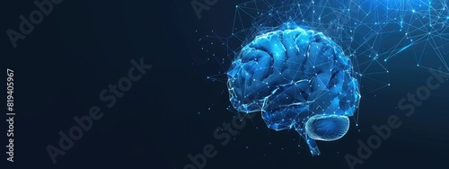 Abstract blue human brain. brain anatomy. Healthcare medical concept #819405967