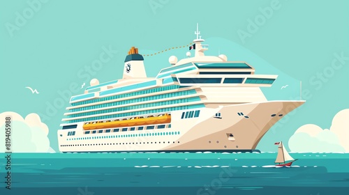 travel flat design front view cruise theme animation Complementary Color Scheme
