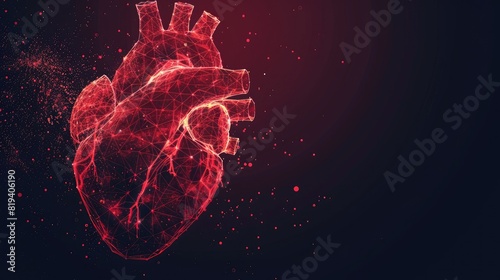 background Abstract blue human heart. Heart anatomy. Healthcare medical concept photo