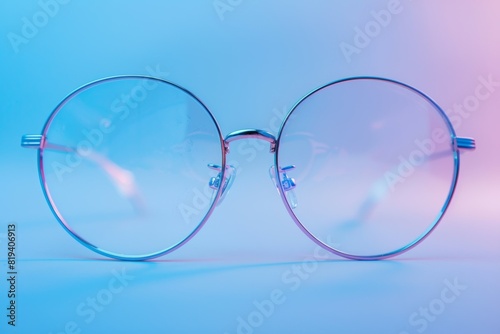 A pair of glasses with a blue tint, optician or glasses store © Space Priest