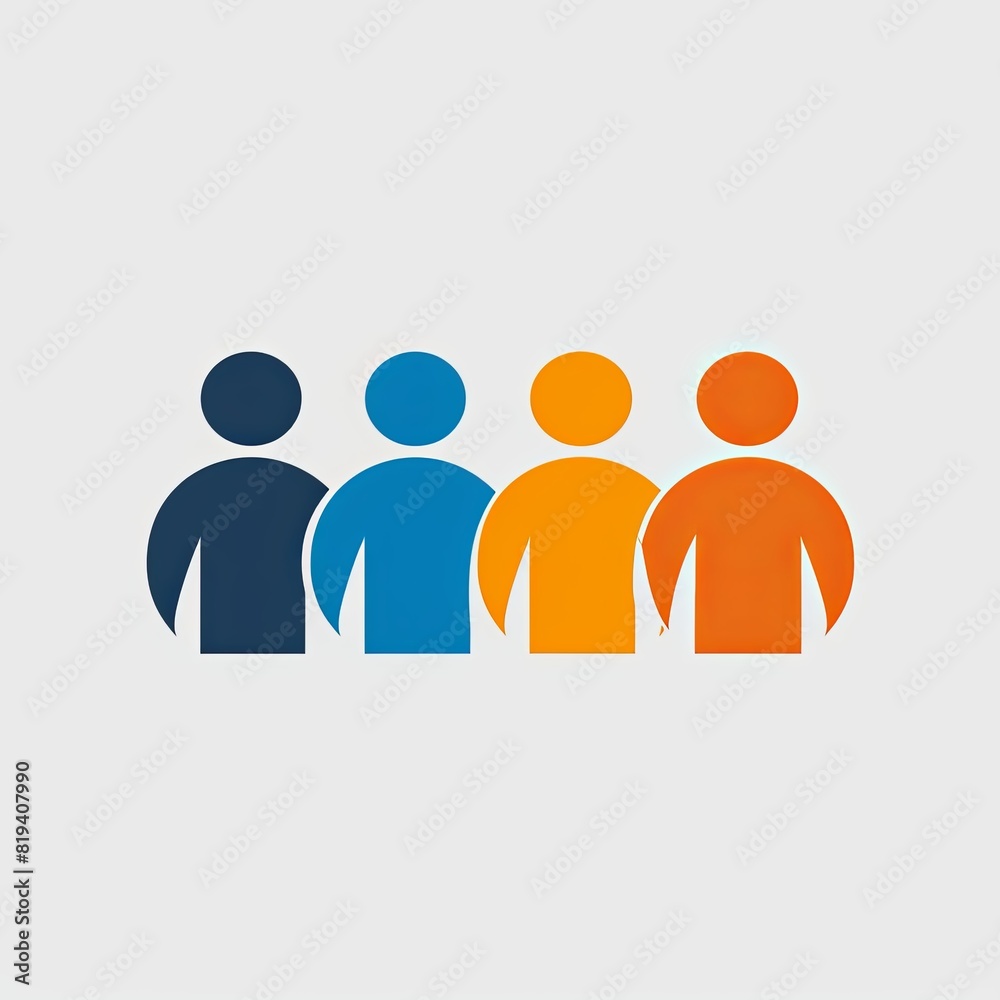A group of people working together with simple icons A group of people working together with simple icons