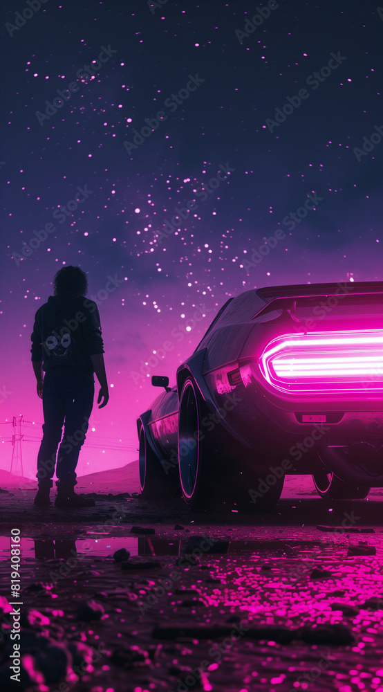 Obraz premium Synthwave Man