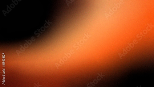 Orange black gradient background, grainy noise grunge or spray texture, a rough abstract retro vibe shine bright light and glow background template with copy space