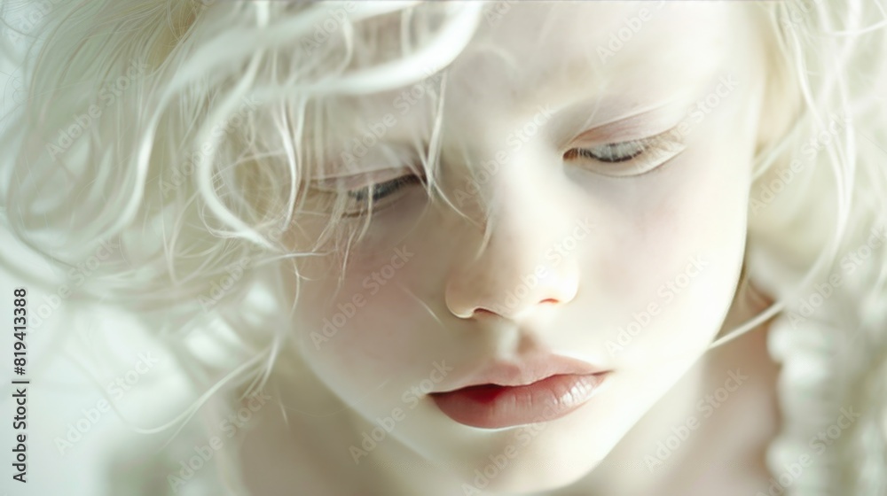 Young child girl - Pale skin - albino - albinism concept Young child girl - Pale skin - albino - albinism concept