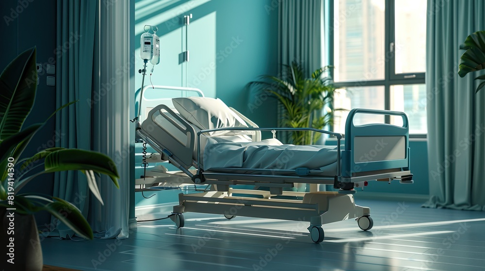 Hospital bed .Concept for health insurance