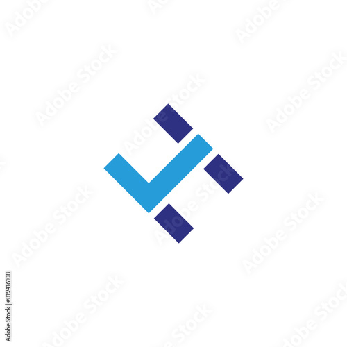 letter H check simple logo symbol vector