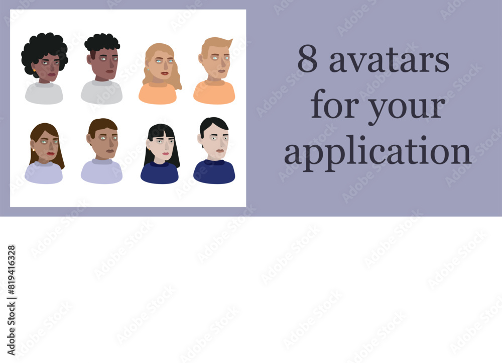 Vector illustration. Set of people. Avatars templates for printing. a game. Vector illustration. Set of people. Avatars templates for printing. a game.