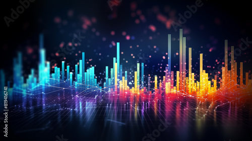 Colorful and dynamic data visualization background.