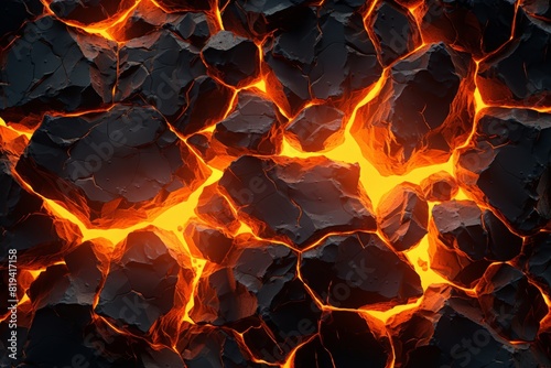 Shiny Lava Burned Rocks Background