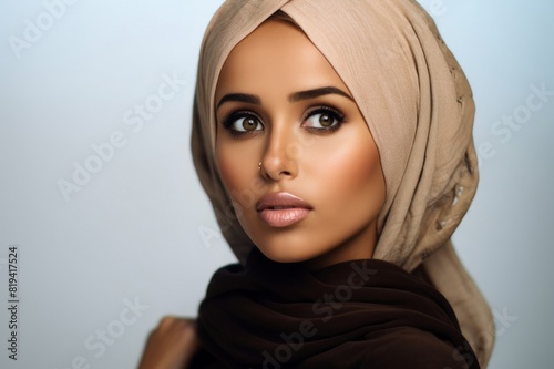beautiful muslim woman in hijab,united arab emirates photo