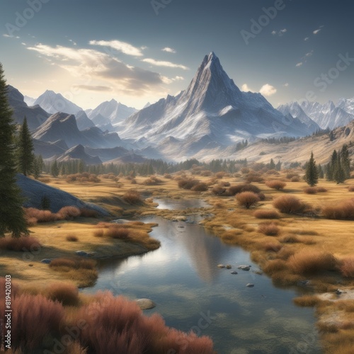 malerisches Bergpanorama, künstlerisch, Alpen © Christian