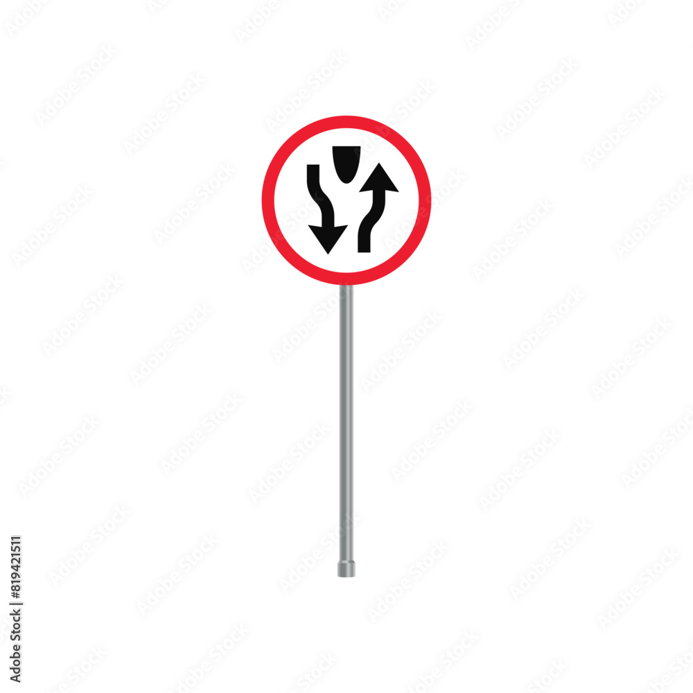 Divided Highway Begins Traffic Sign Divided Highway Begins Traffic Sign