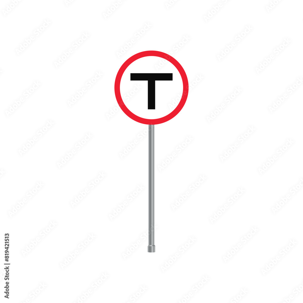 T road intersection traffic sign T road intersection traffic sign