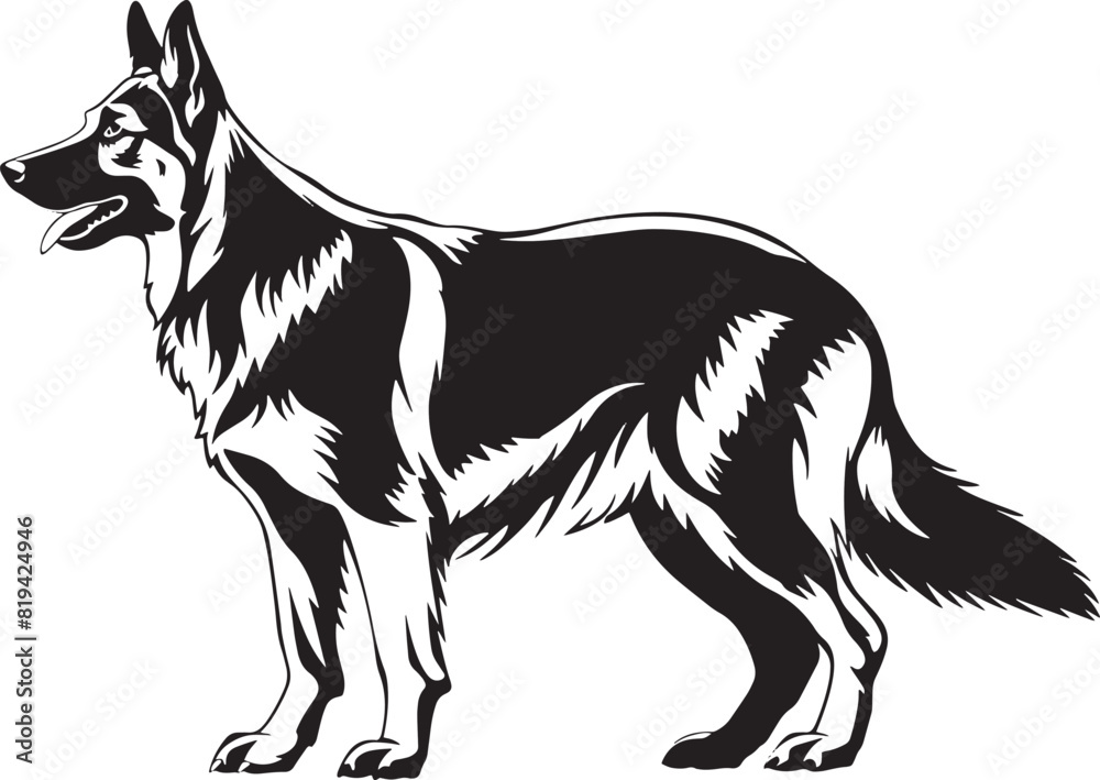 German Shepherd silhouette Vector German Shepherd silhouette Vector