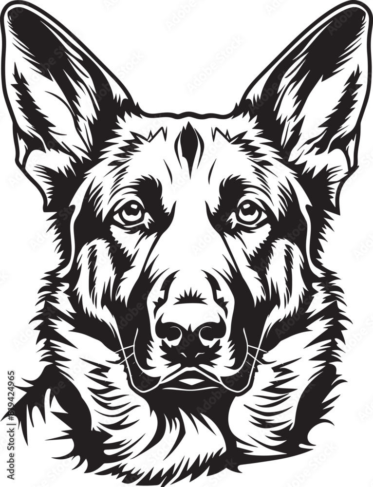 German Shepherd silhouette Vector