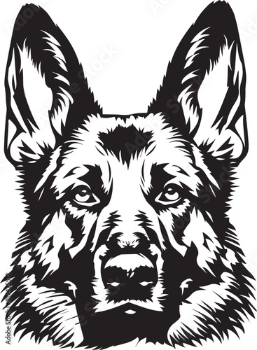 German Shepherd silhouette Vector