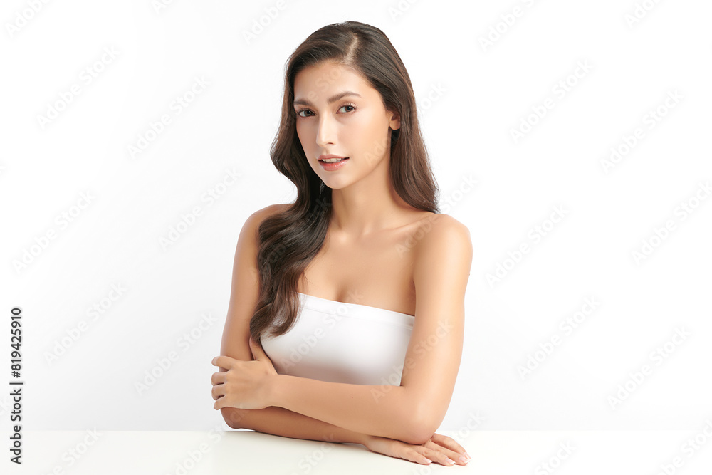 Beautiful young asian woman with clean fresh skin on white background, Face care, Facial treatment, Cosmetology, beauty and spa, Asian women portrait. Beautiful young asian woman with clean fresh skin on white background, Face care, Facial treatment, Cosmetology, beauty and spa, Asian women portrait.