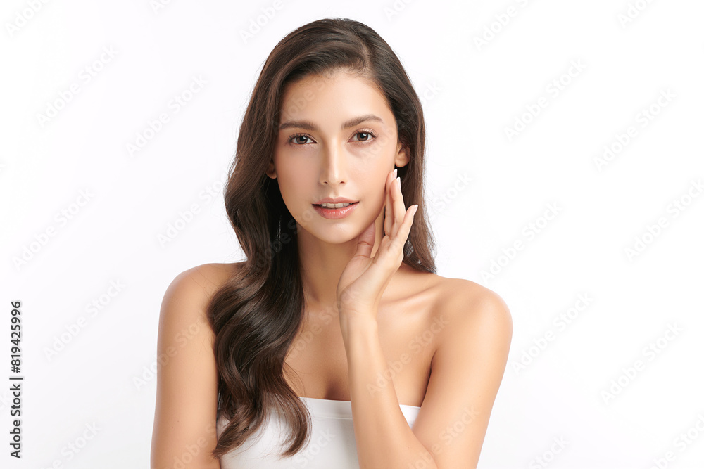 Beautiful young asian woman with clean fresh skin on white background, Face care, Facial treatment, Cosmetology, beauty and spa, Asian women portrait. Beautiful young asian woman with clean fresh skin on white background, Face care, Facial treatment, Cosmetology, beauty and spa, Asian women portrait.