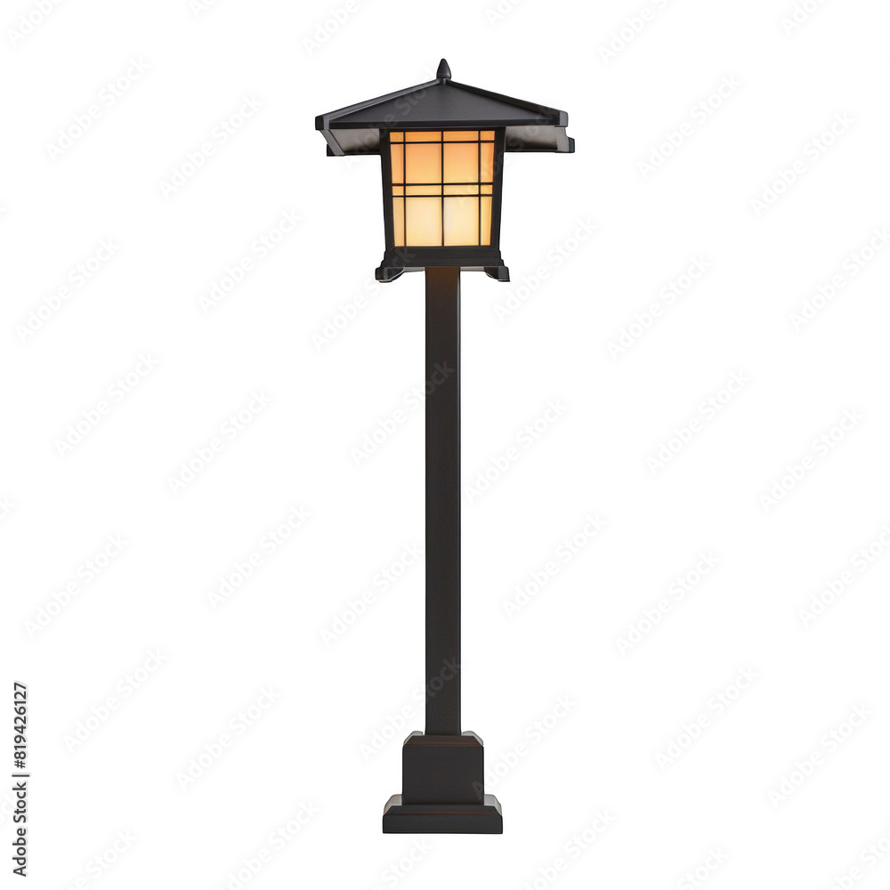Japanese style steel street light pole with light bulbs. Japanese style steel street light pole with light bulbs.