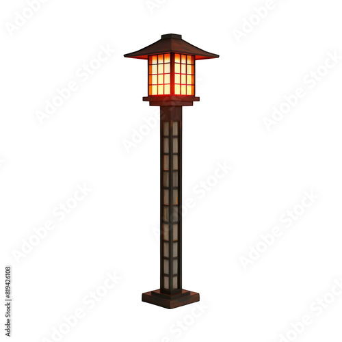 Japanese style garden lantern on a white background.