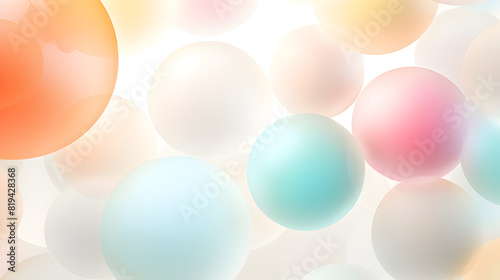 Background of balloons of different sizes in pastel colors 