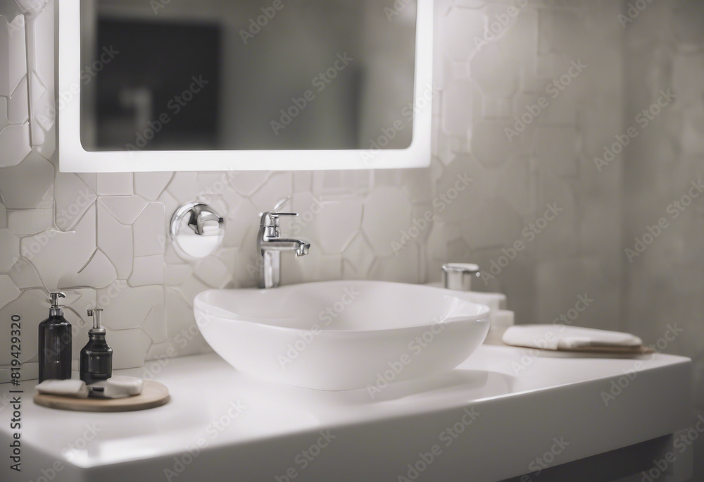 White bathroom sink with mirror White bathroom sink with mirror